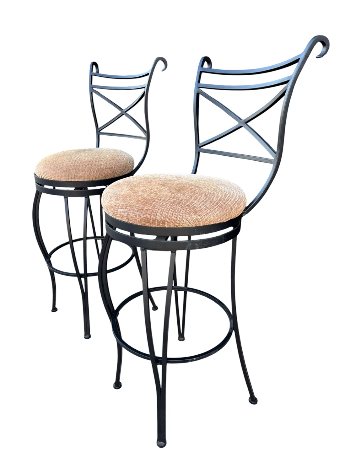 Pair of Swivel Bar Stools with Cushioned Seats - photo 3