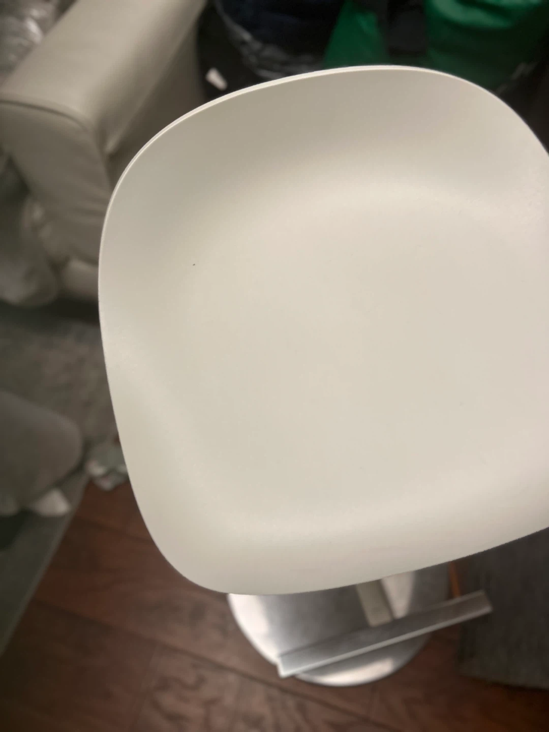 White Adjustable Bar Stool - photo 2