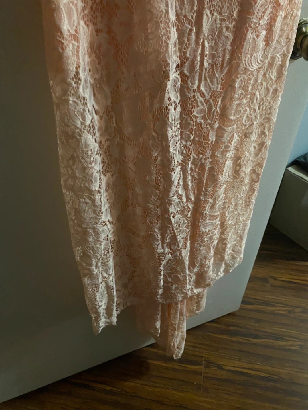 Peach Lace Off-the-Shoulder Maxi Dress - photo 2