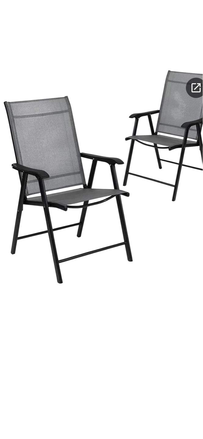 Gray Mesh Folding Chairs (Set of 3) - photo 2