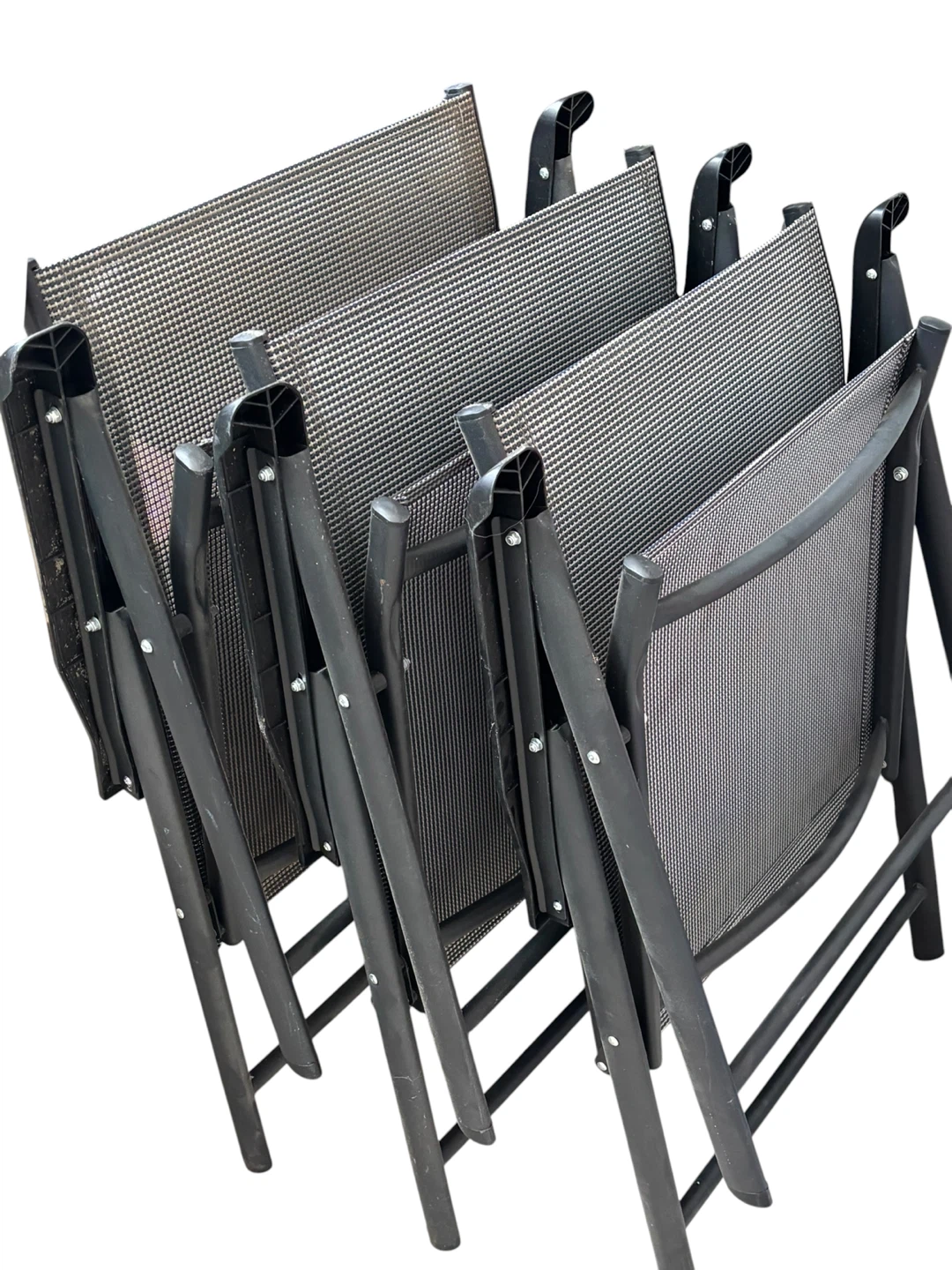 Gray Mesh Folding Chairs (Set of 3) - photo 3