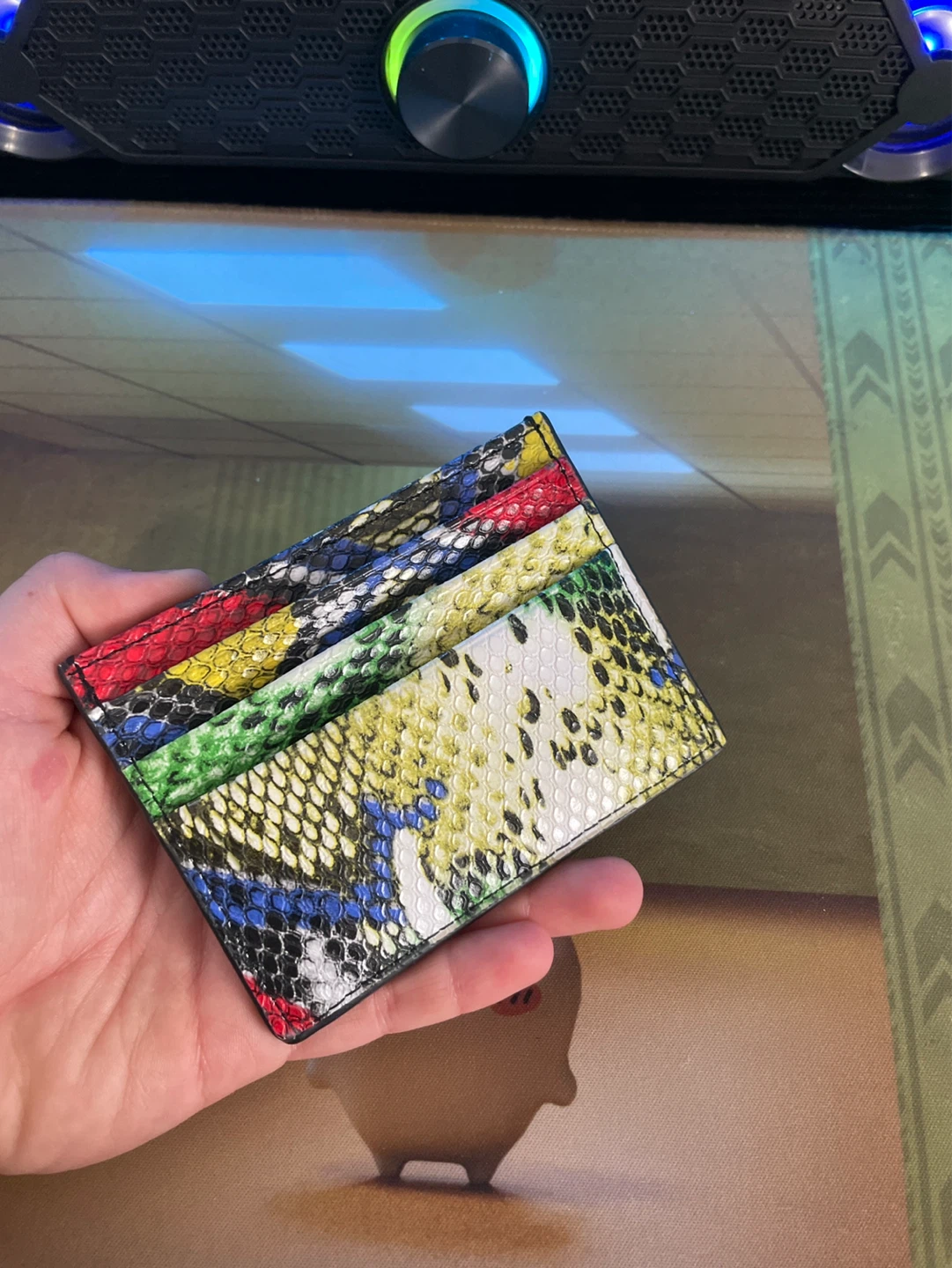 Multicolour Snake Print Card Holder