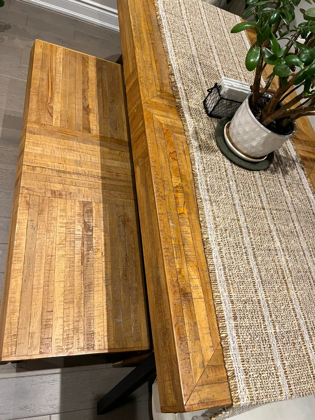 Structube Dining Table with Bench and Wayfair Chairs - photo 2