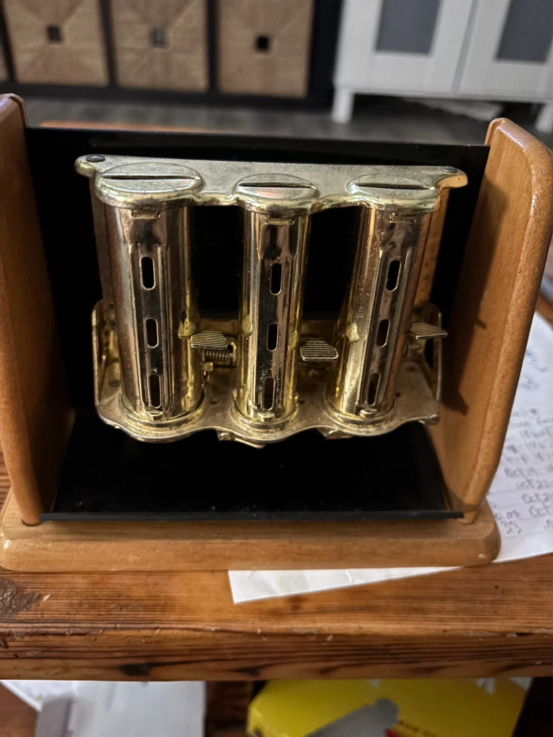 Vintage 3 Tube Coin Sorter Dispenser