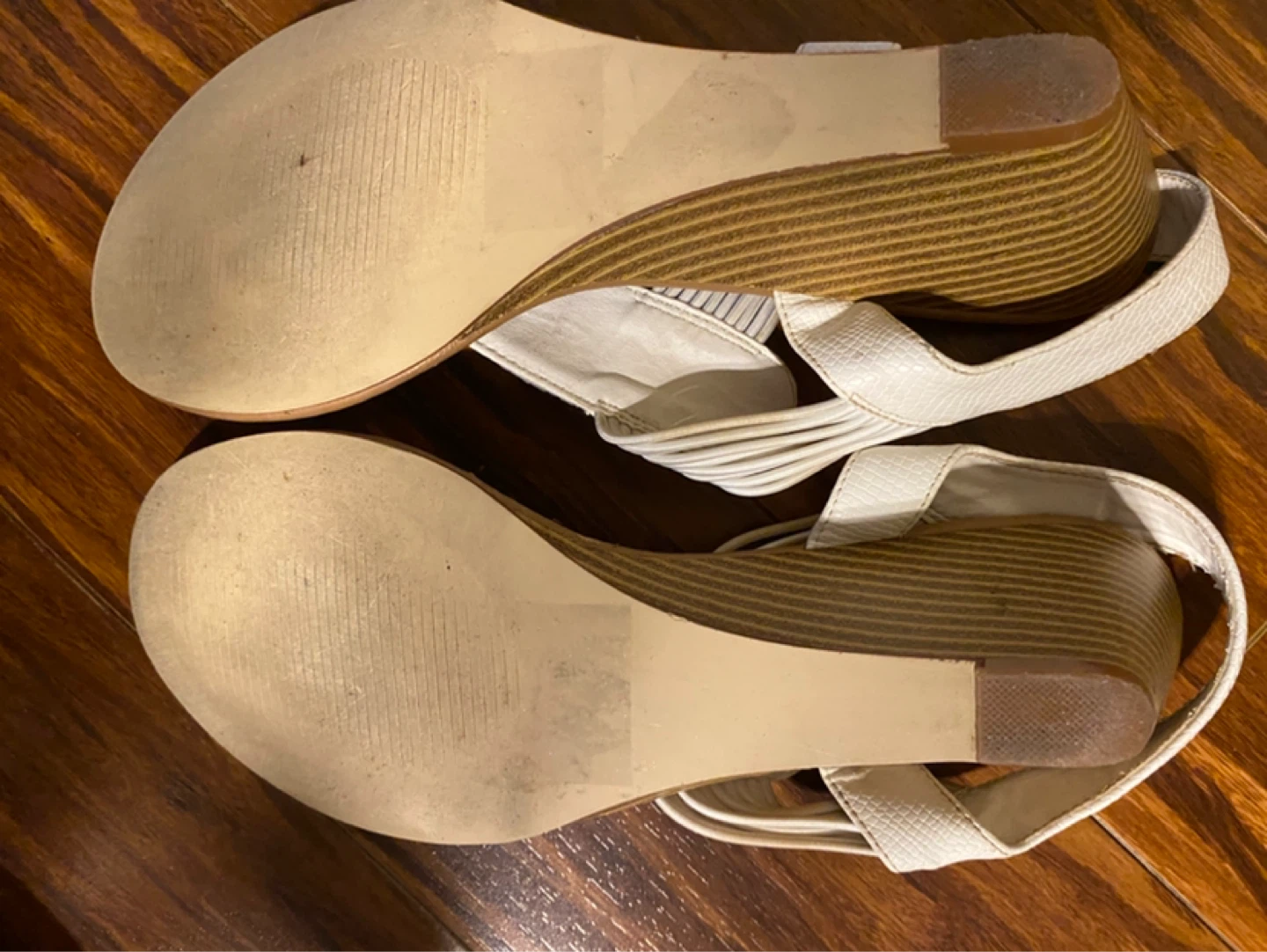White Wedge Sandals with Embellishment - photo 3