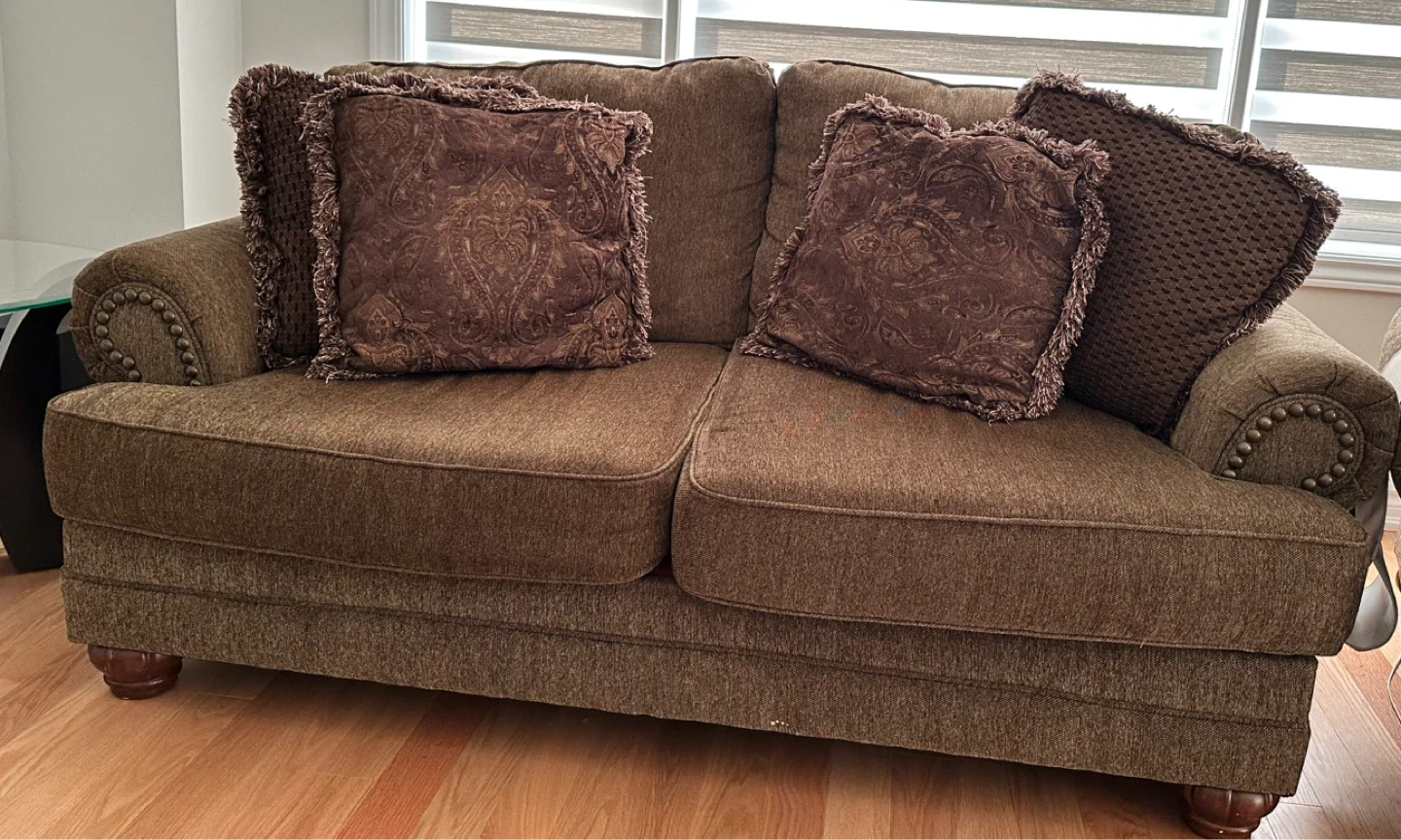 Brown Sofa Set with Ottoman - photo 2