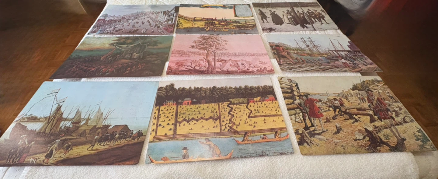 Vintage - Life in Early North America Educational Prints ⚽️