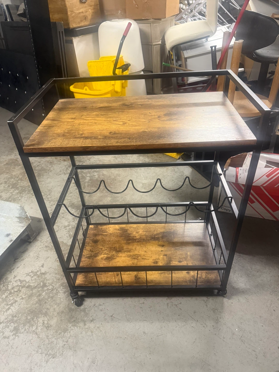 Wood and Metal Bar Cart