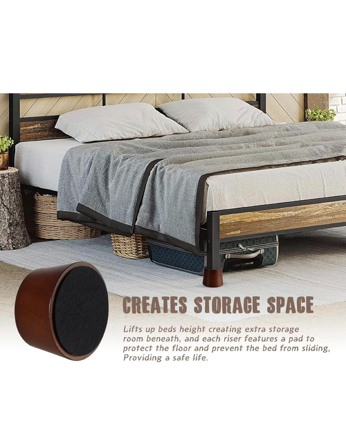 SturdyWoodBedFurnitureRisersBlocks 2” 6 Risers Orig $70 NOW$25 - photo 3