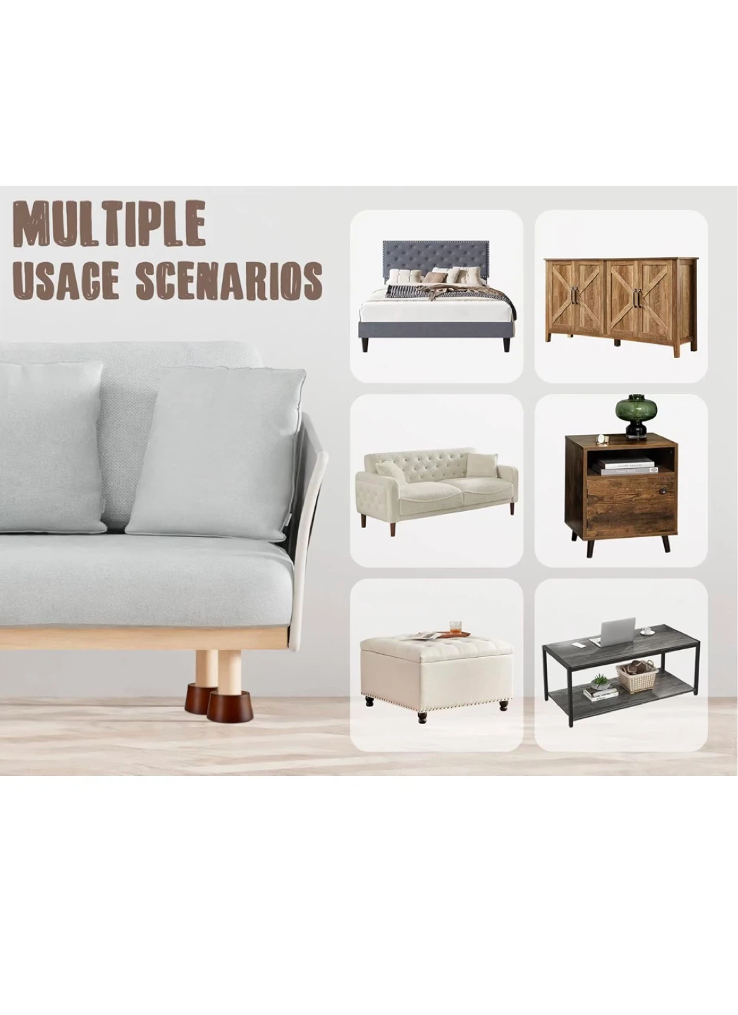 SturdyWoodBedFurnitureRisersBlocks 2” 6 Risers Orig $70 NOW$25 - photo 5