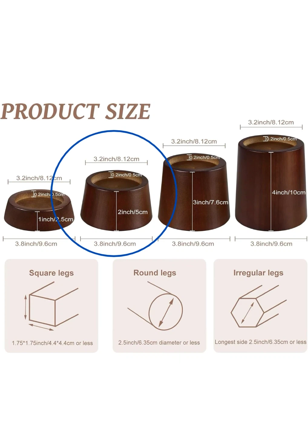 SturdyWoodBedFurnitureRisersBlocks 2” 6 Risers Orig $70 NOW$25 - photo 2
