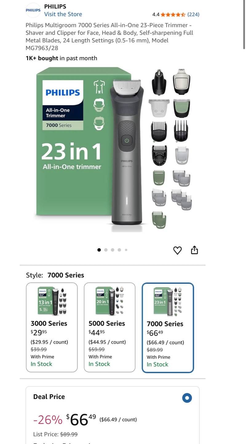 Philips All-in-One Trimmer 7000 Series 23-in-1