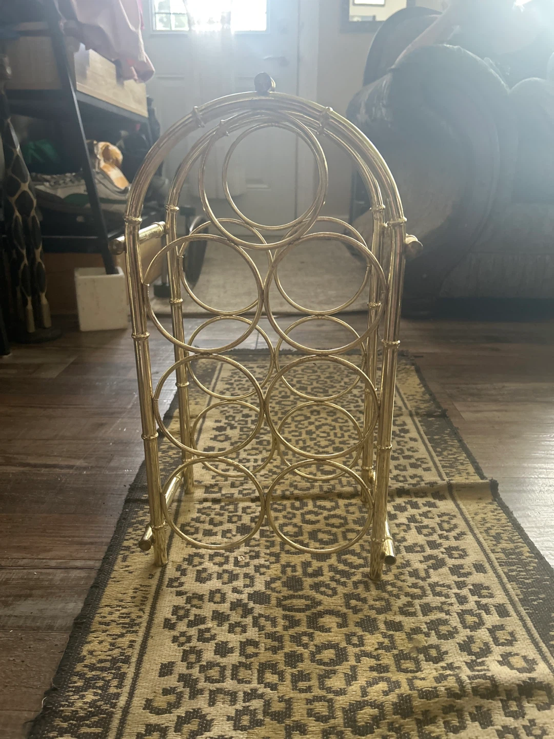 Gold Tone Metal Wine Rack ⚽