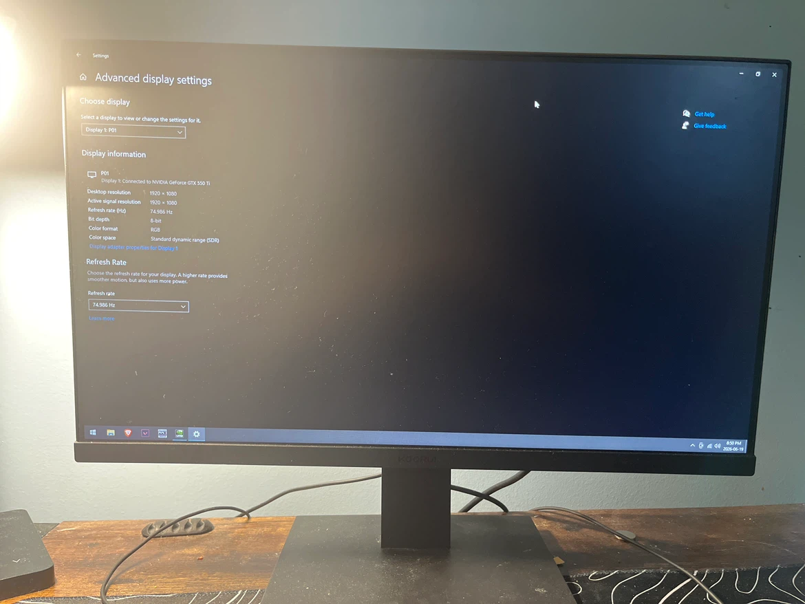 75hz 1ms Koorui Gaming Monitor