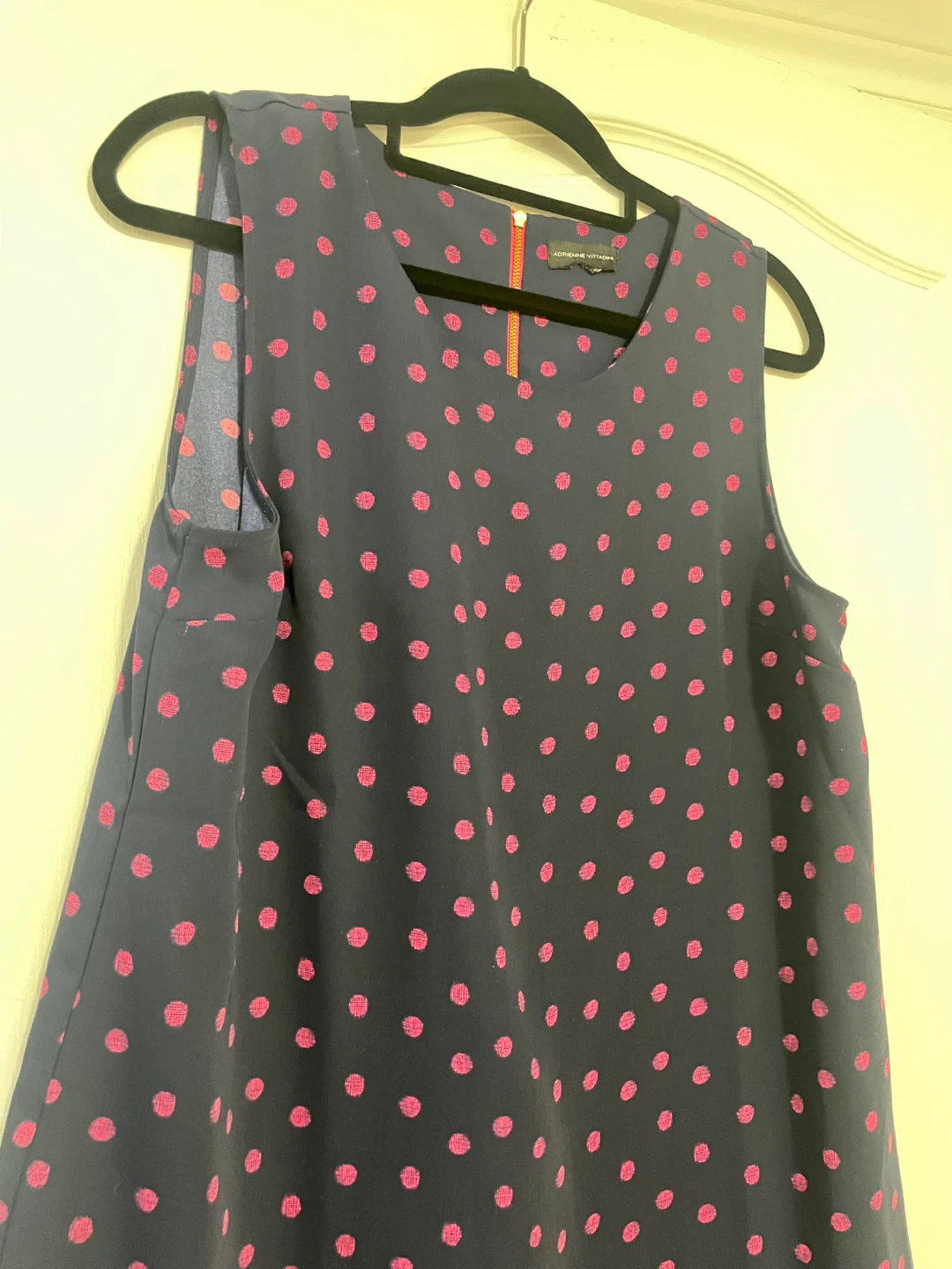 Adrienne Vittadini Blue Polka Dot Sleeveless Dress Size 10 - photo 2