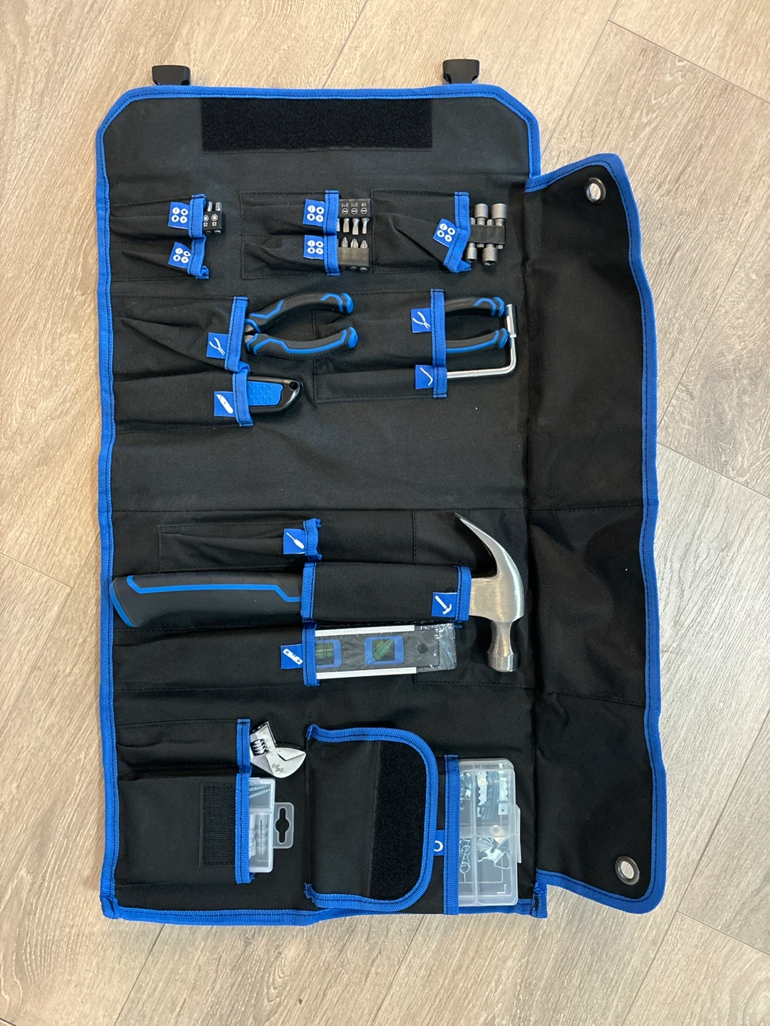 14-Piece Mastercraft Home Tool Kit with Roll-Up Bag