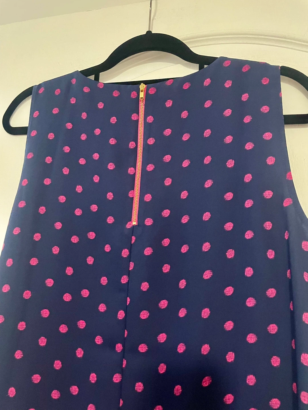 Adrienne Vittadini Blue Polka Dot Sleeveless Dress Size 10 - photo 4