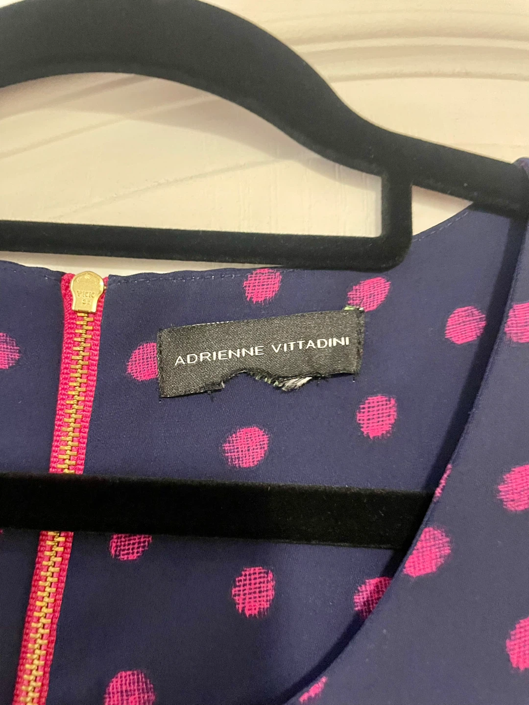 Adrienne Vittadini Blue Polka Dot Sleeveless Dress Size 10 - photo 5