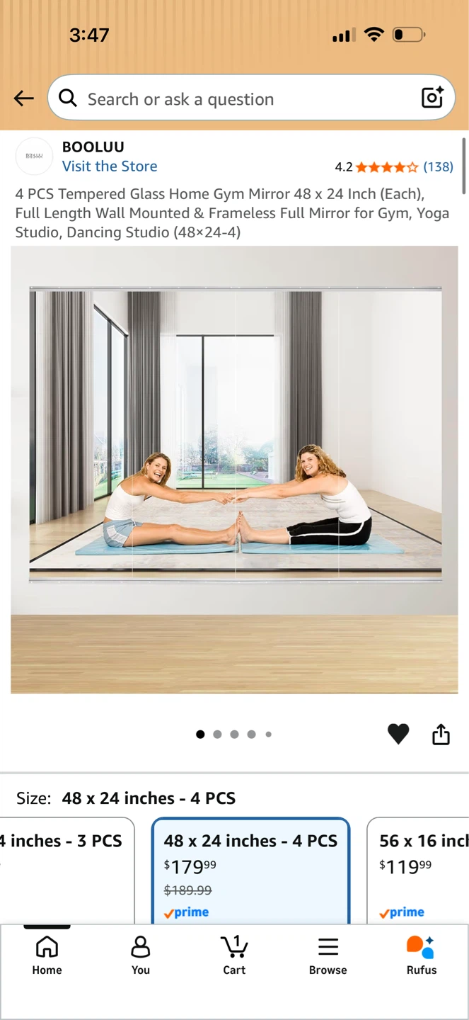 Brand New Tempered Glass Wall Mirror – $45