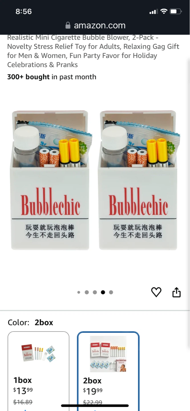 ⚽ Bubblechic Realistic Mini Cigarette Bubble Blower, 2-Pack - photo 5