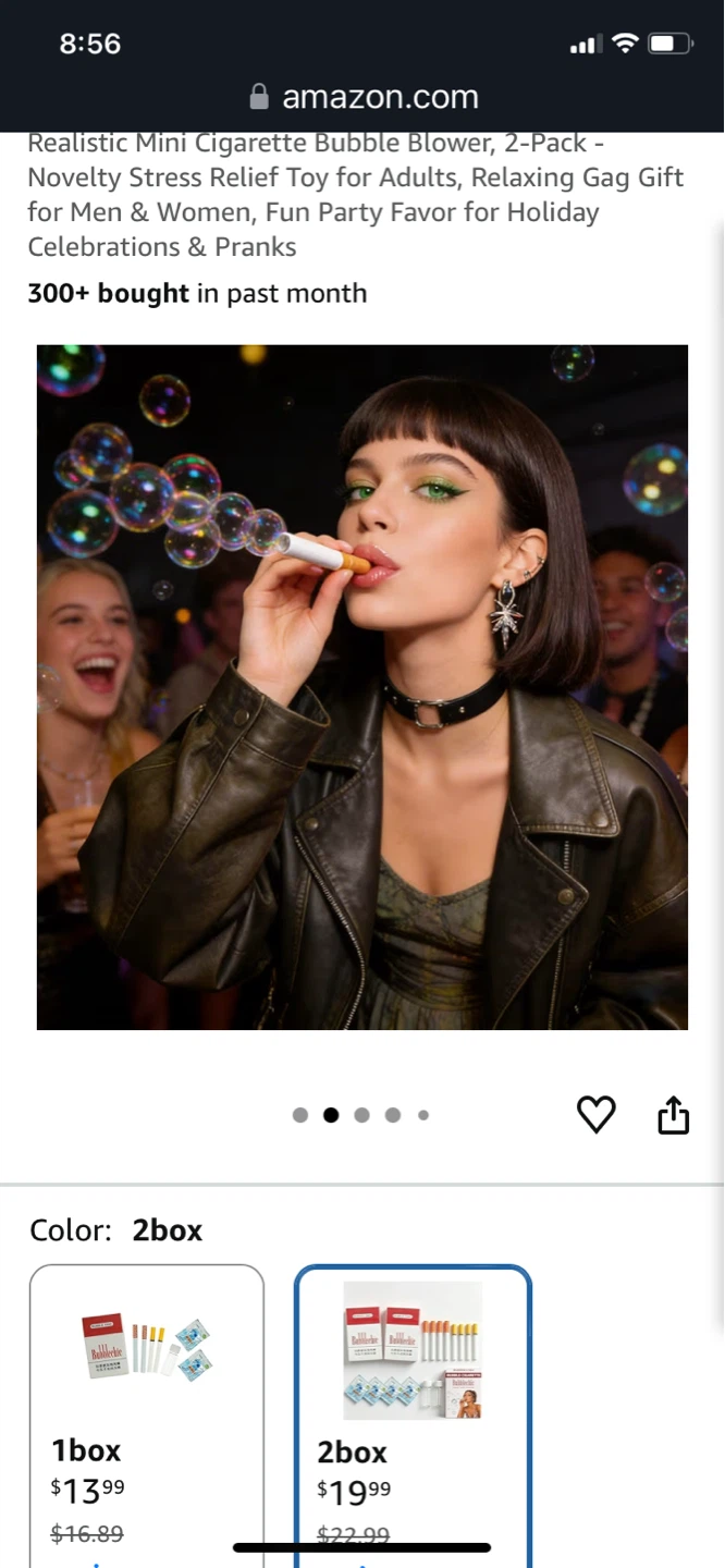 ⚽ Bubblechic Realistic Mini Cigarette Bubble Blower, 2-Pack