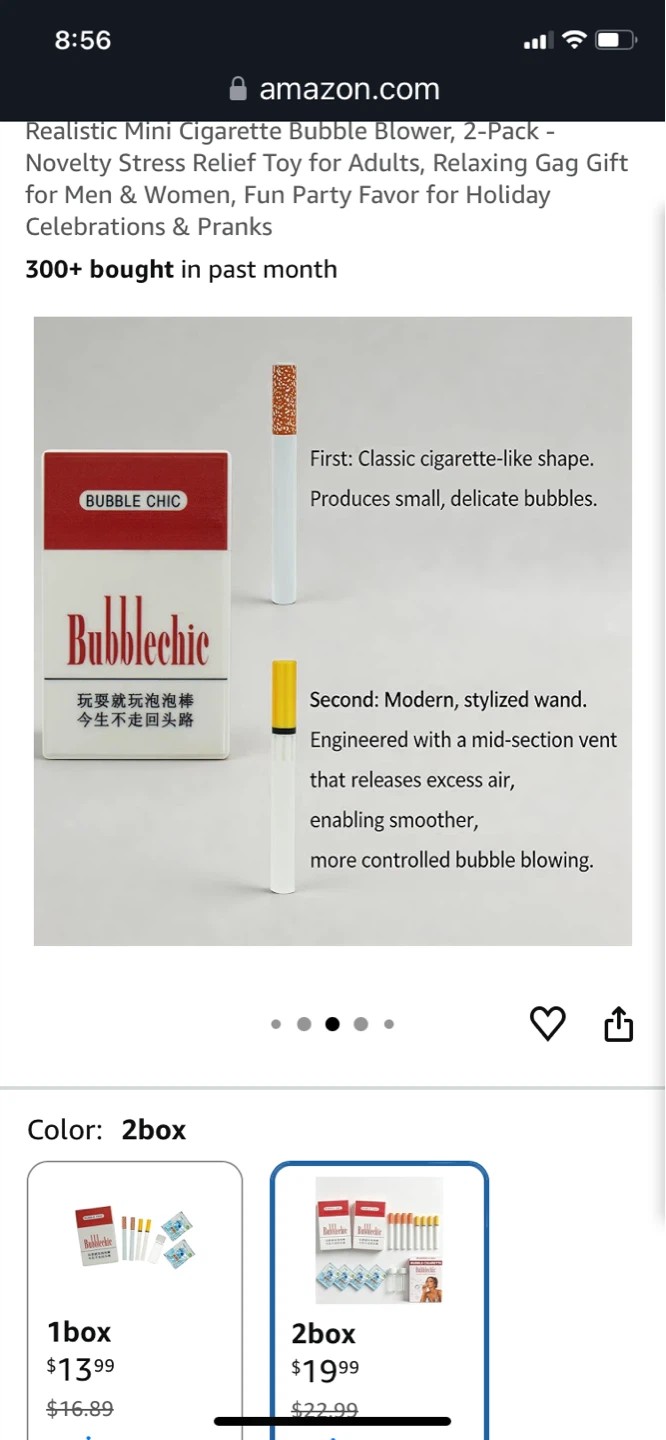 ⚽ Bubblechic Realistic Mini Cigarette Bubble Blower, 2-Pack - photo 4