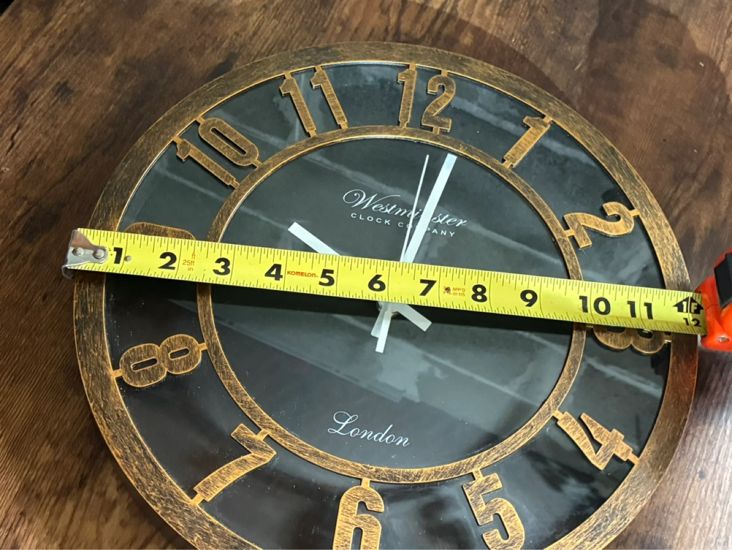 Westminster Clock Company Wall Clock Rustic Brown / Bronze Frame - photo 5