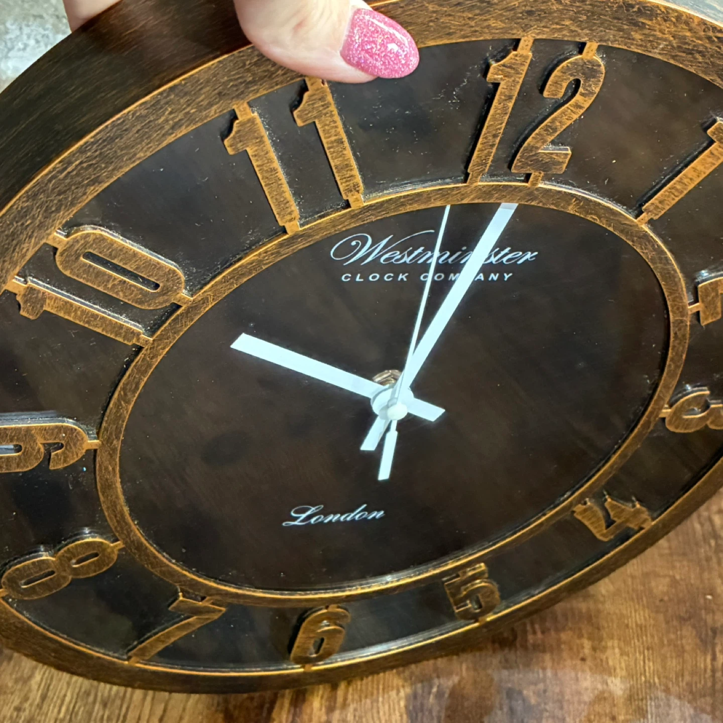 Westminster Clock Company Wall Clock Rustic Brown / Bronze Frame - photo 3