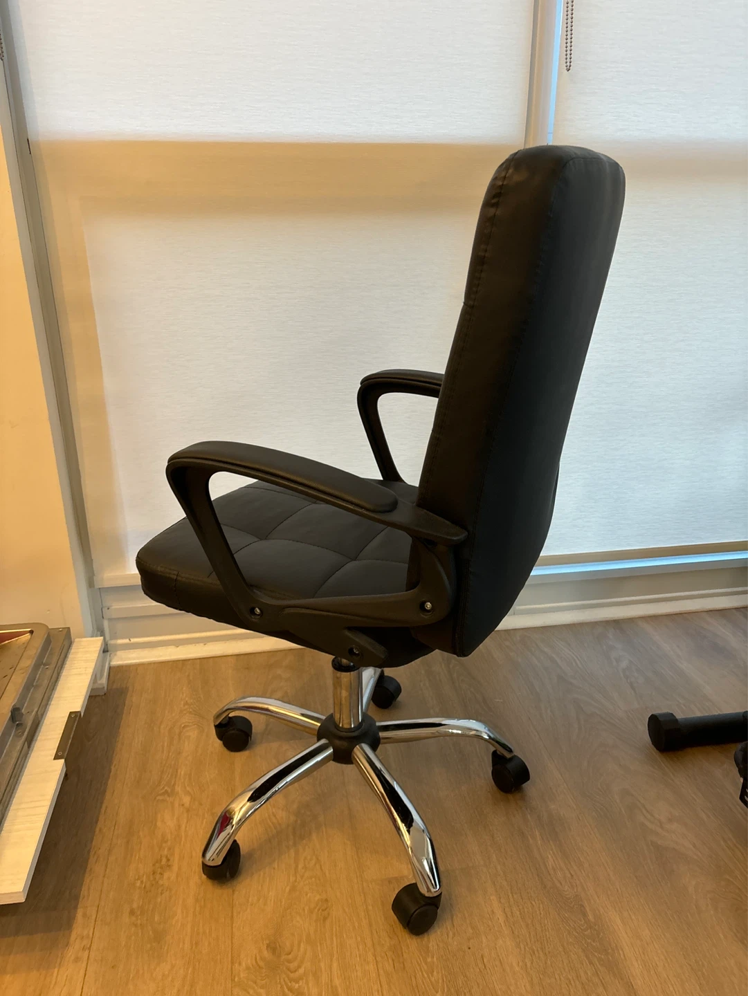 [move out sale] Black Faux Leather Office Chair - photo 2