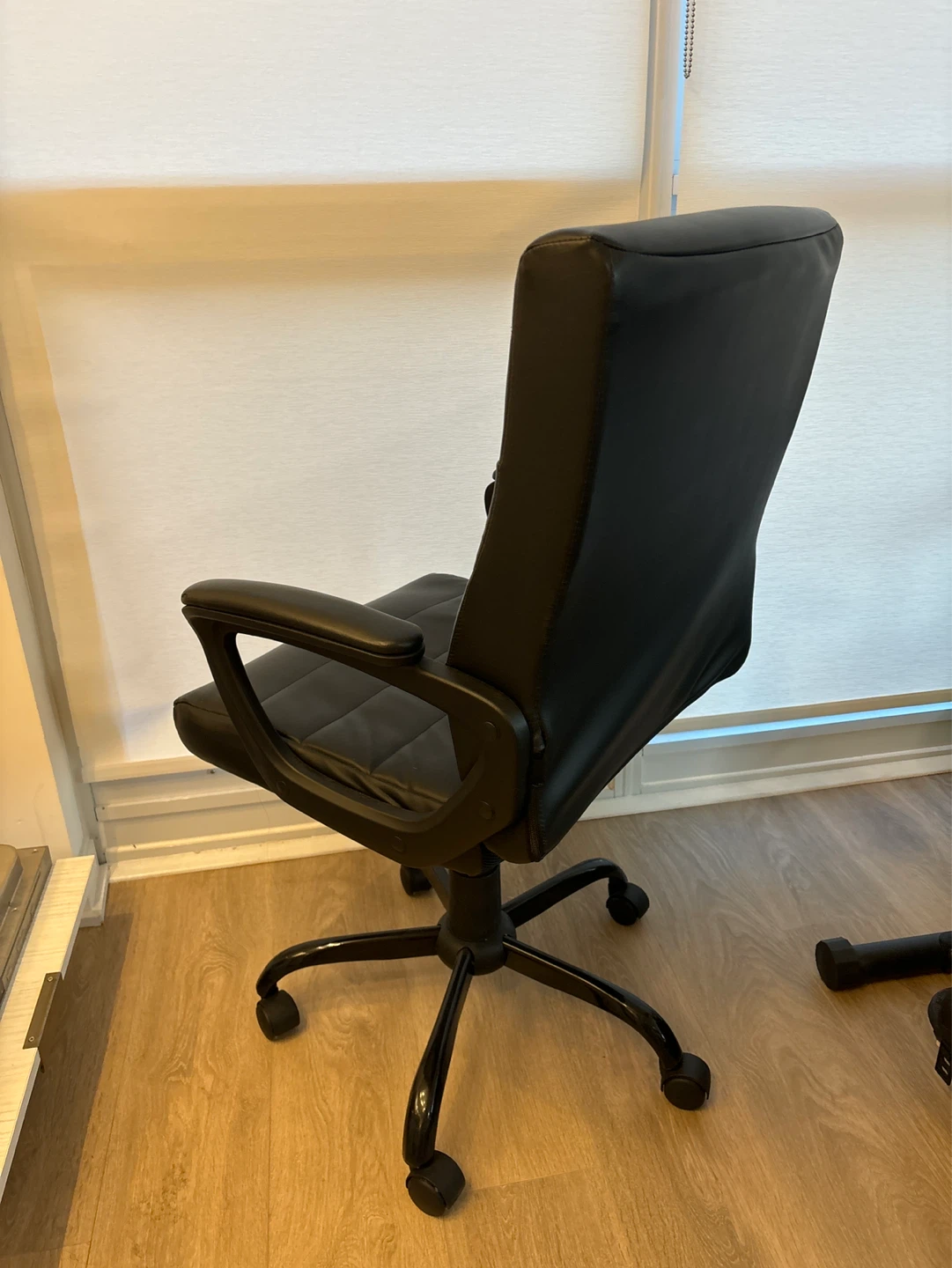 [Move out sale] Black Faux Leather Office Chair - photo 2