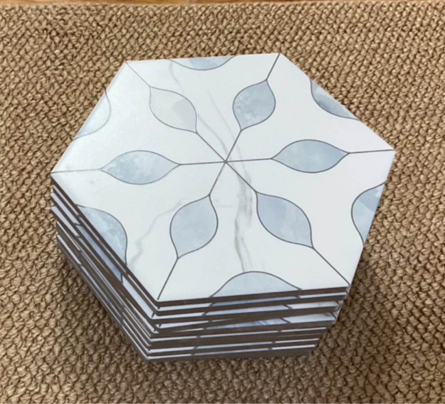 11 Tiles Backsplash Wall Floor: MOLOVO Hexagon Matte Porcelain