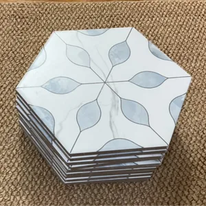 11 Tiles Backsplash Wall Floor: MOLOVO Hexagon Matte Porcelain