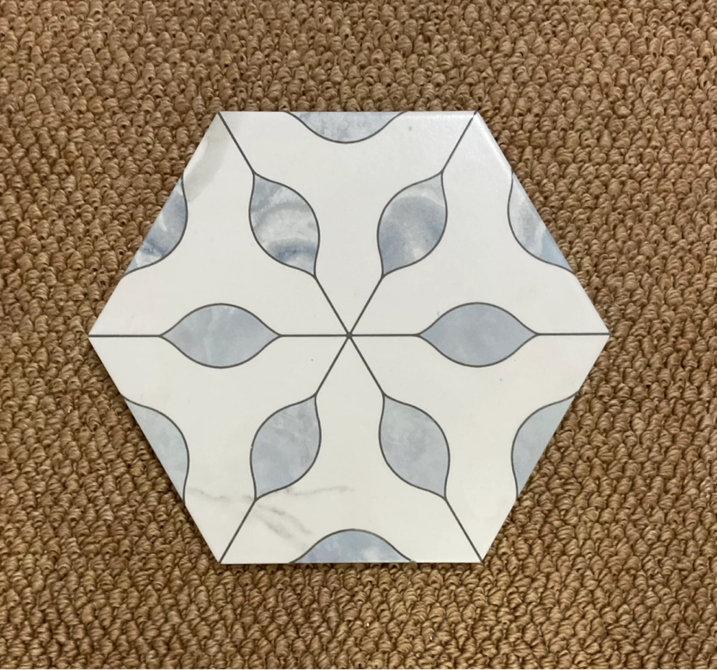 11 Tiles Backsplash Wall Floor: MOLOVO Hexagon Matte Porcelain - photo 3