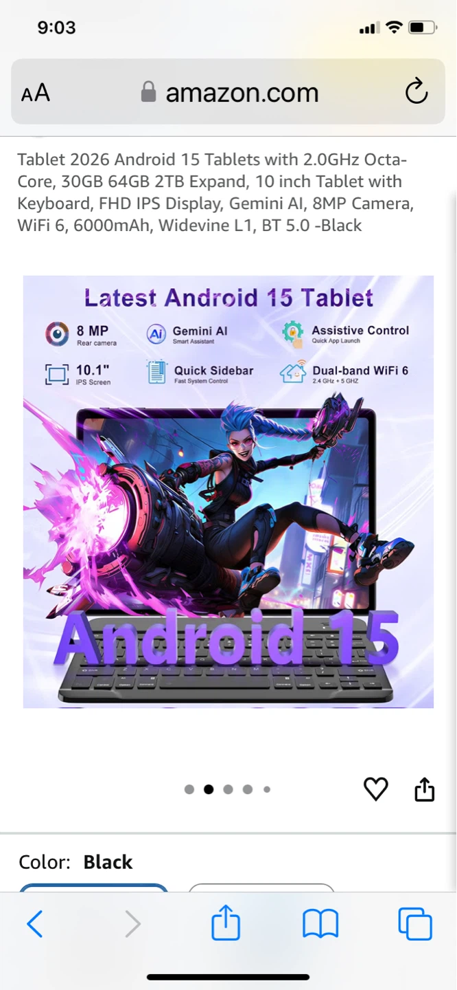 ⚽ Android 15 Tablet with Keyboard and Mouse - 10 inch FHD IPS - photo 2