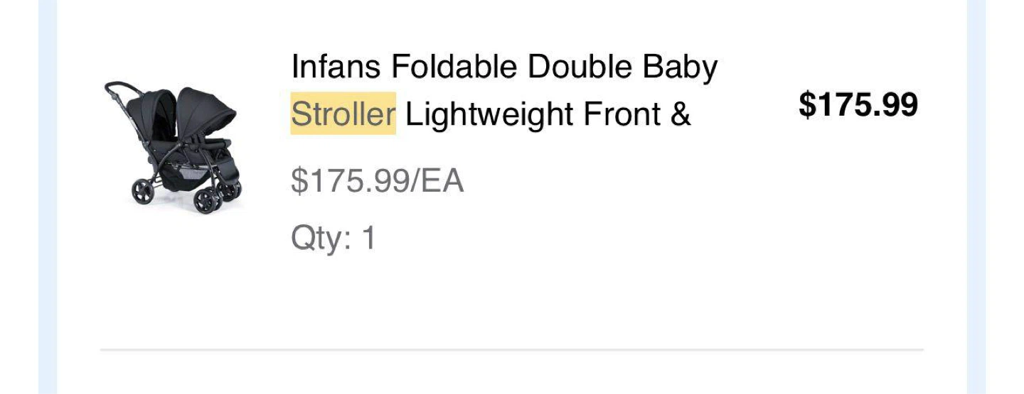 Babyjoy Foldable Double Baby Stroller
