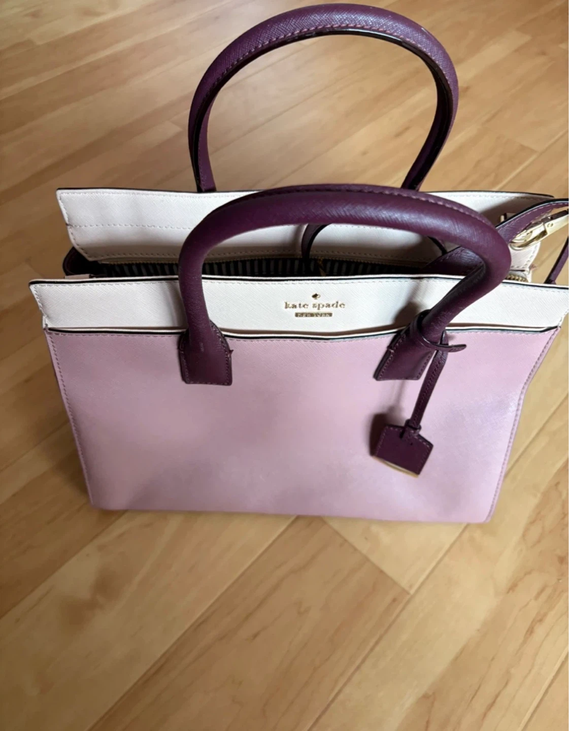 Kate Spade Pink & Purple Leather Tote Bag⚽️