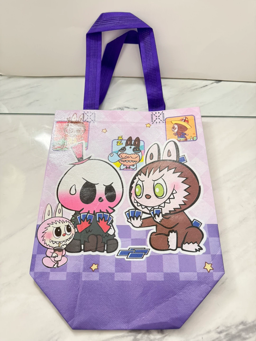 Cute Labubu Character Print Reusable Tote Bag