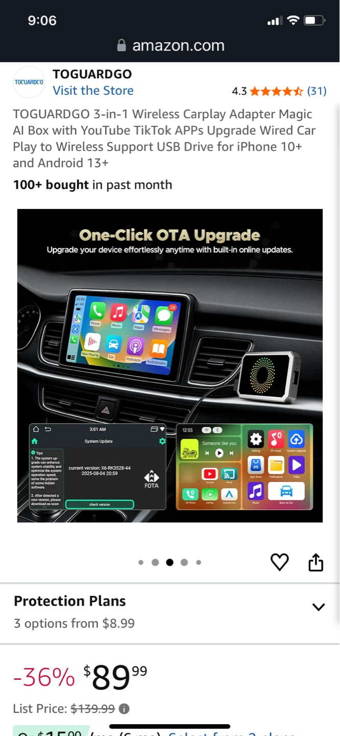 TOGUARDGO 3-in-1 Wireless CarPlay Adapter Magic AI Box - photo 5