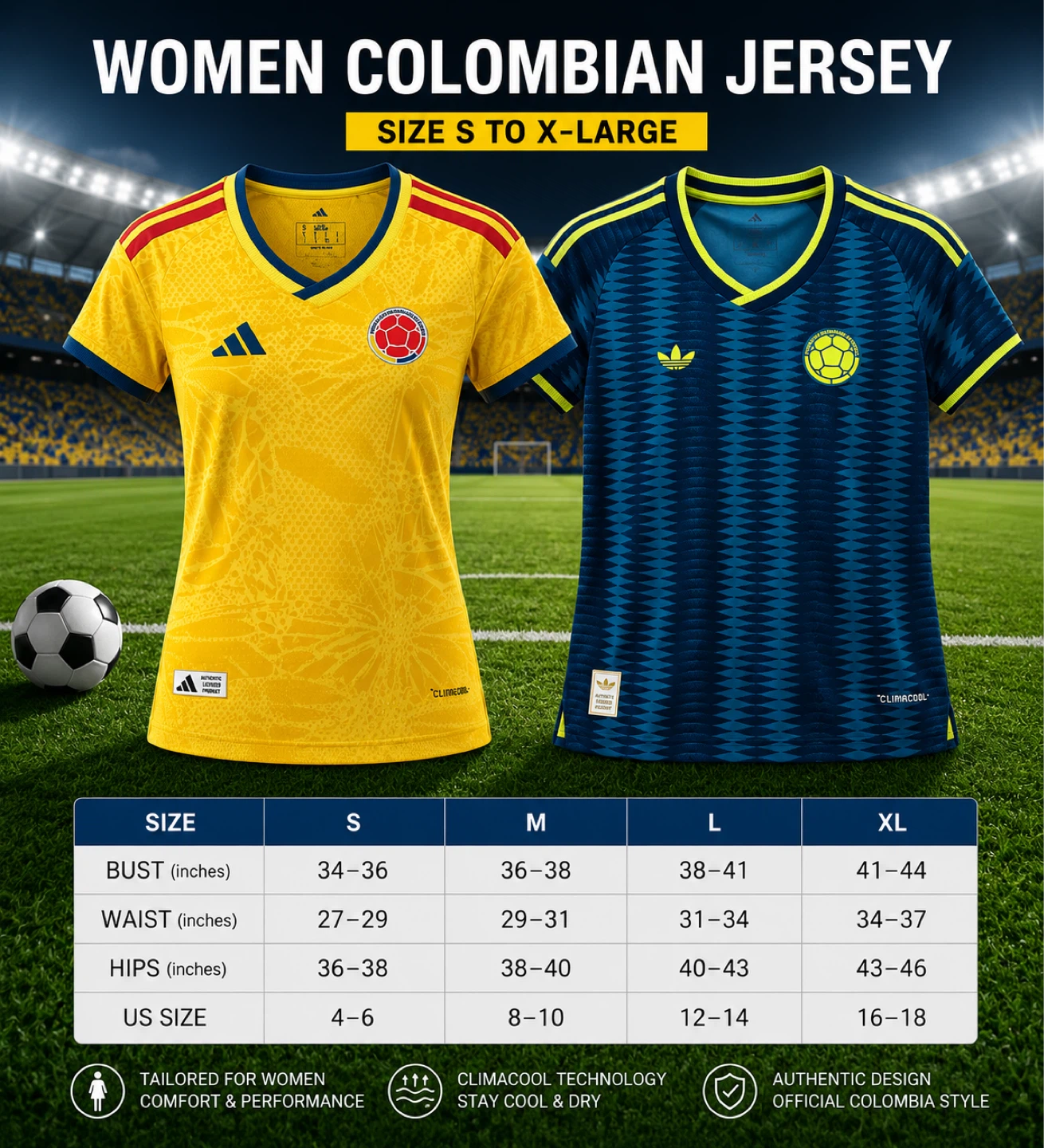 Adidas Women's Colombian Soccer Jersey