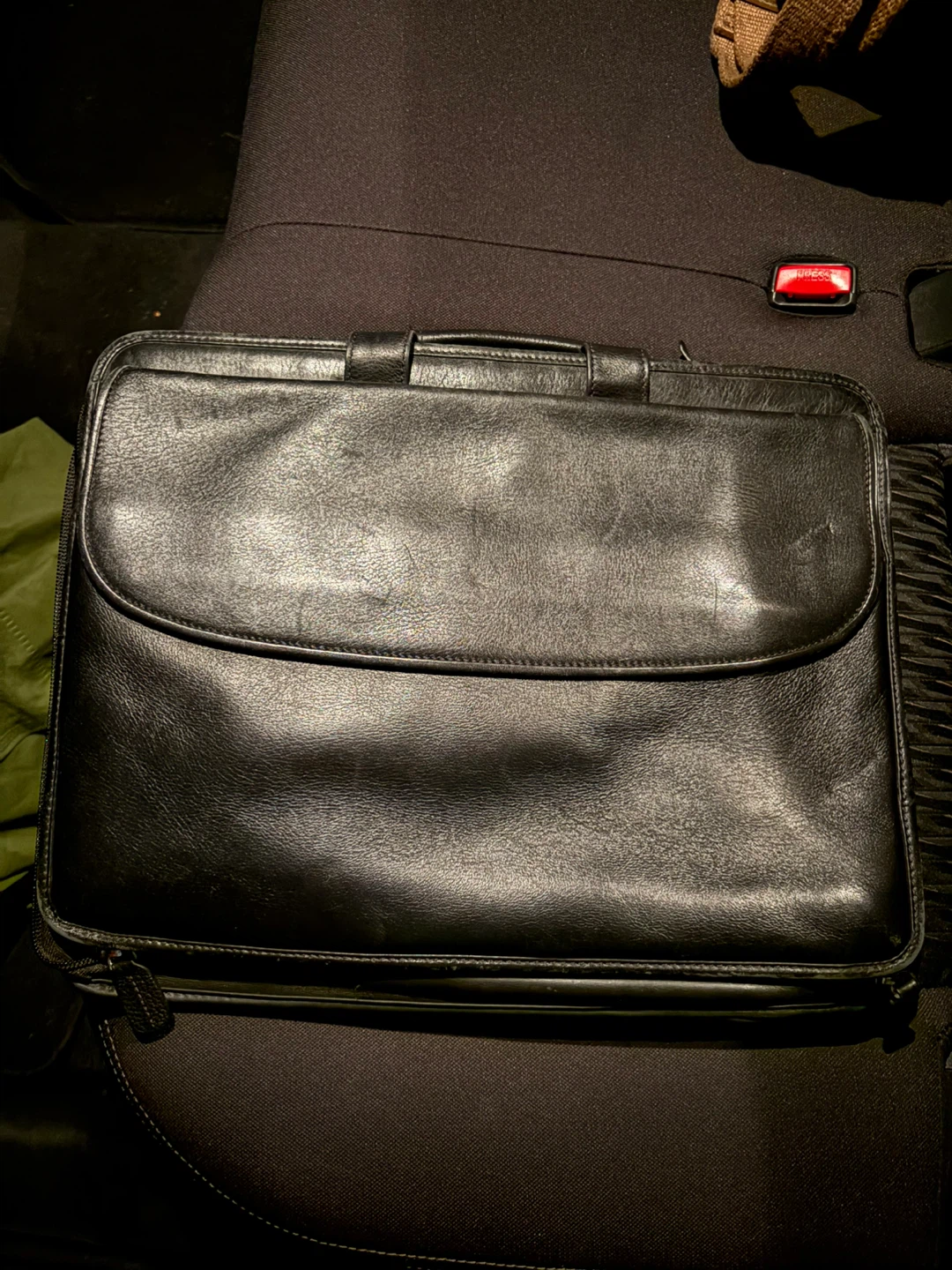 Johnston & Murphy Black Leather Briefcase