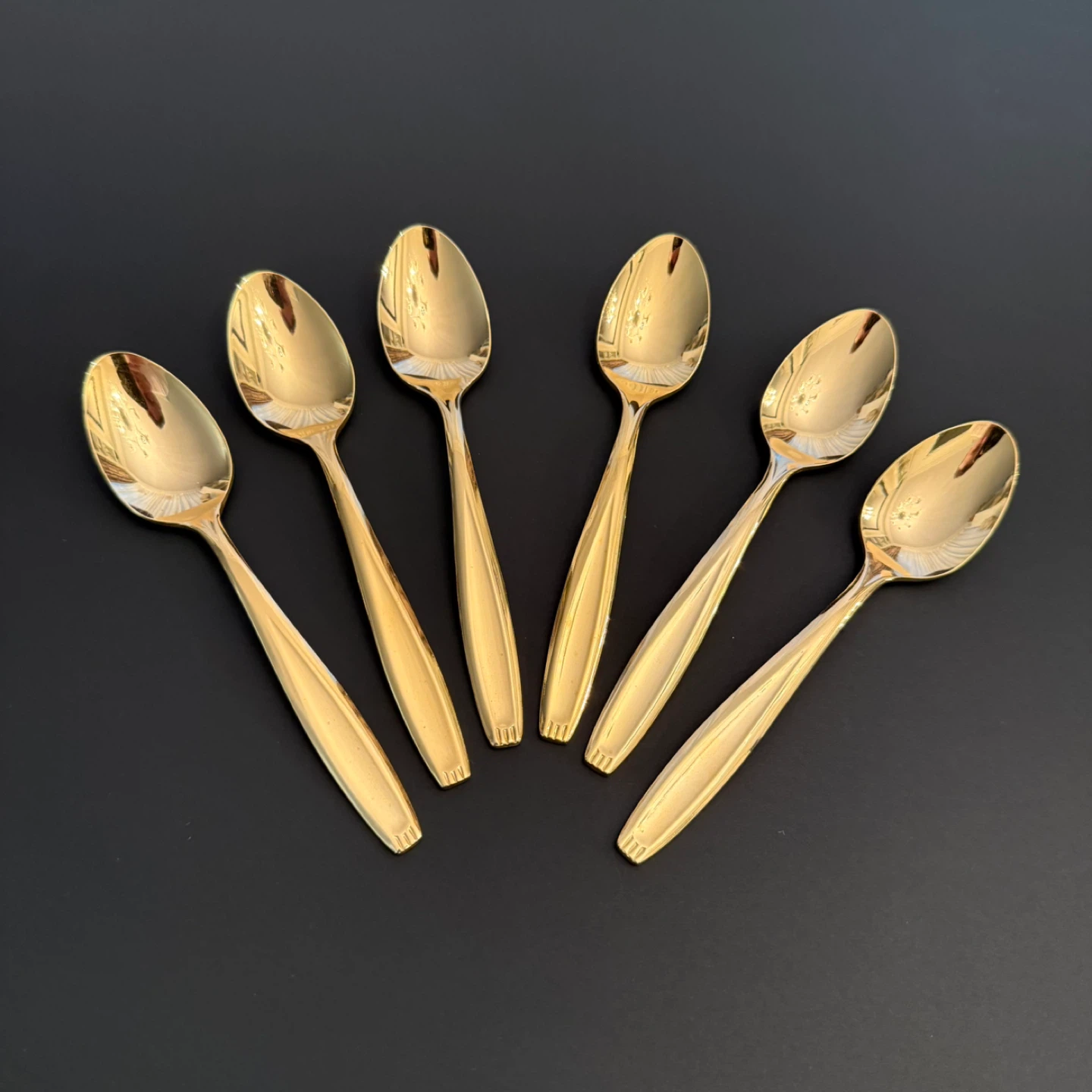 Set 6 gold plated tea/coffee/dessert spoons - photo 2