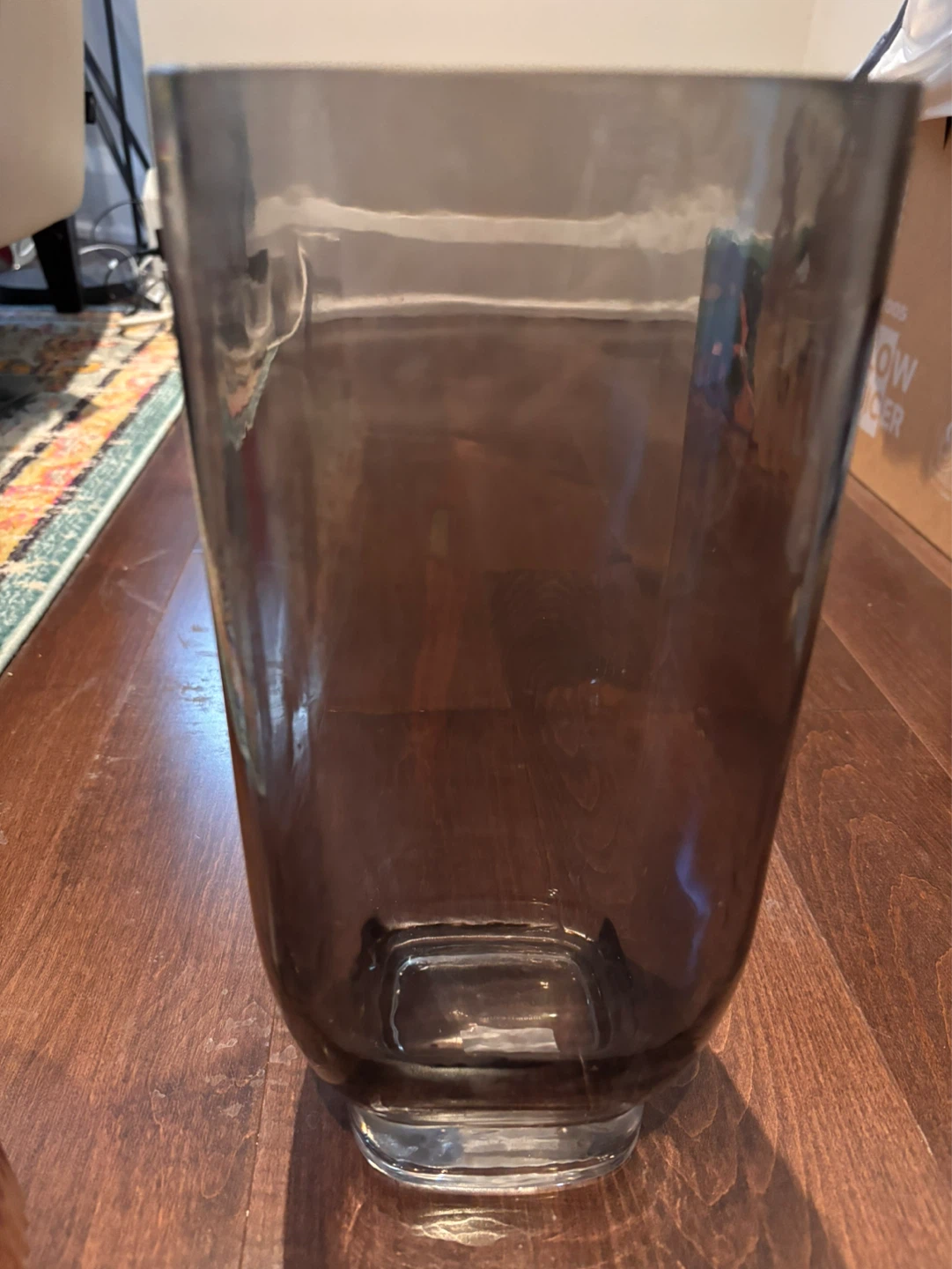 Smoky Grey Glass Vase