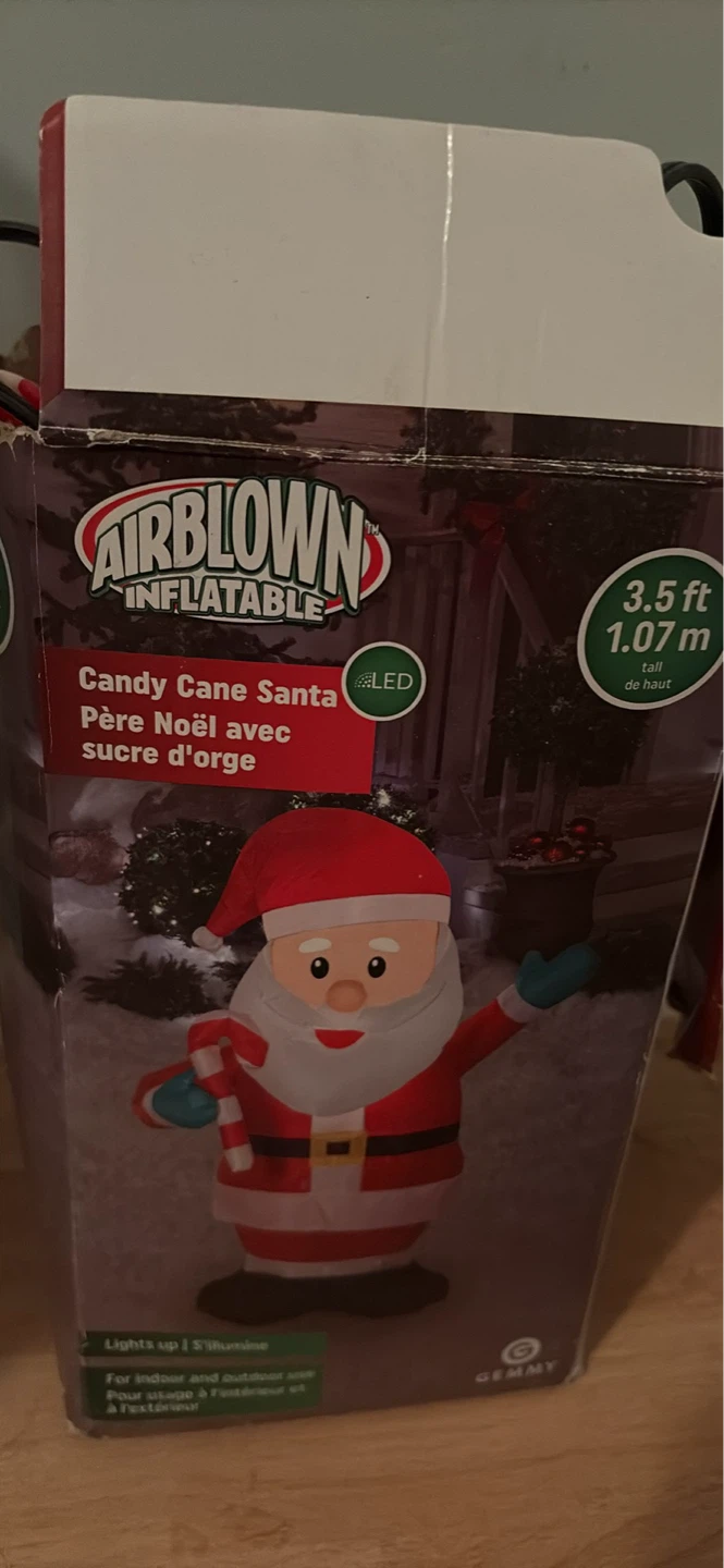 Inflatable Santa candy cane 3.5 ft 1.07 M