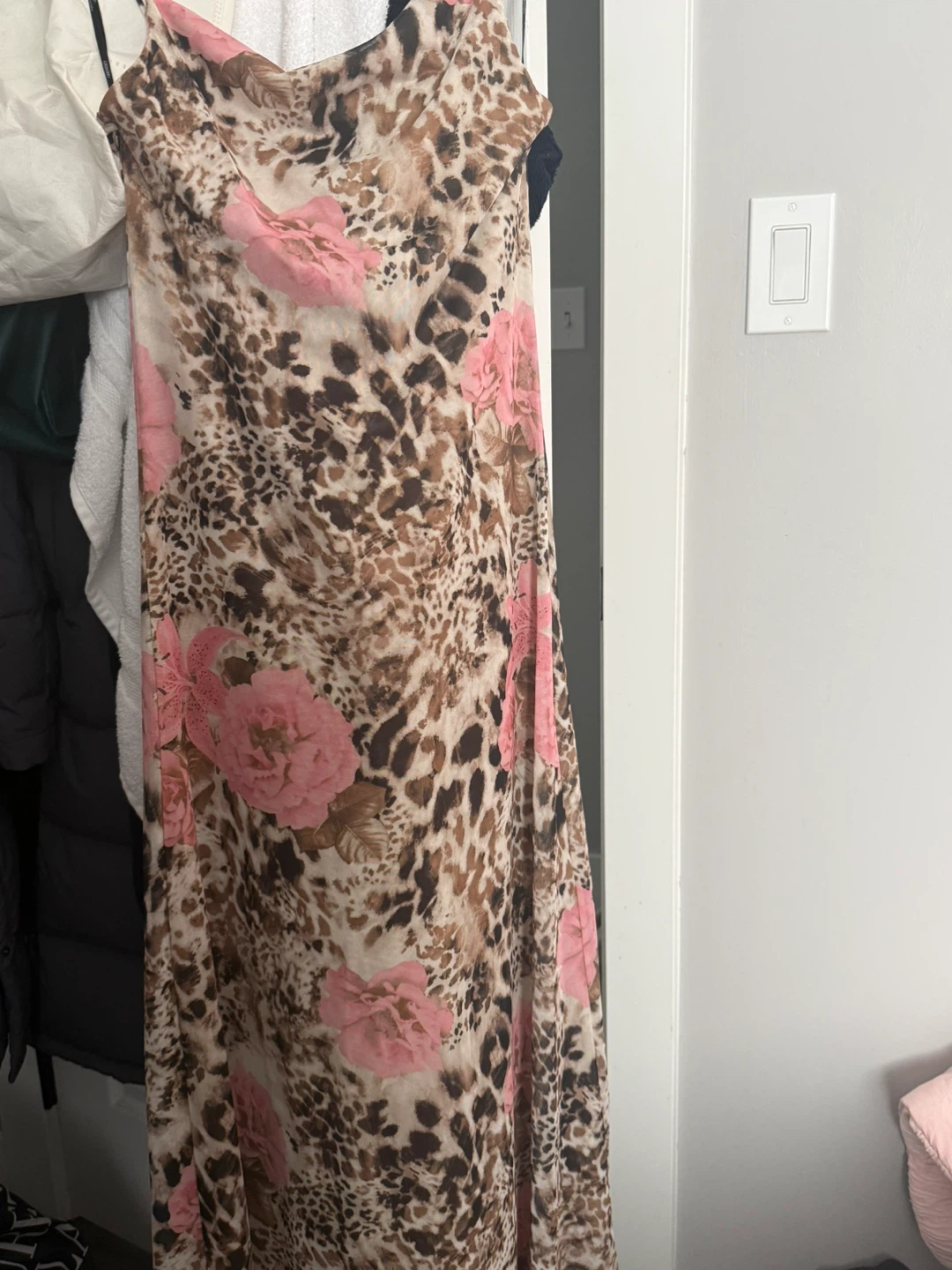 Maxi Dress with Leopard and Floral Print