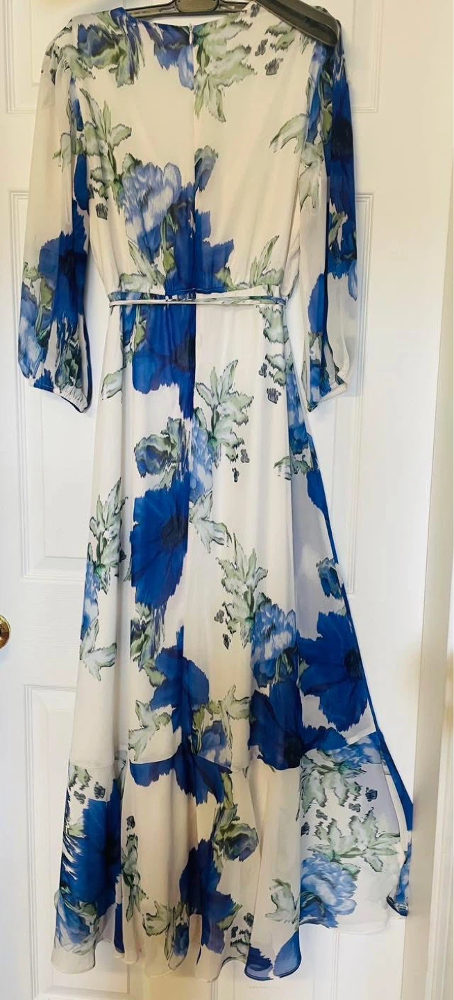 Blue Floral Wrap Maxi Dress - photo 2