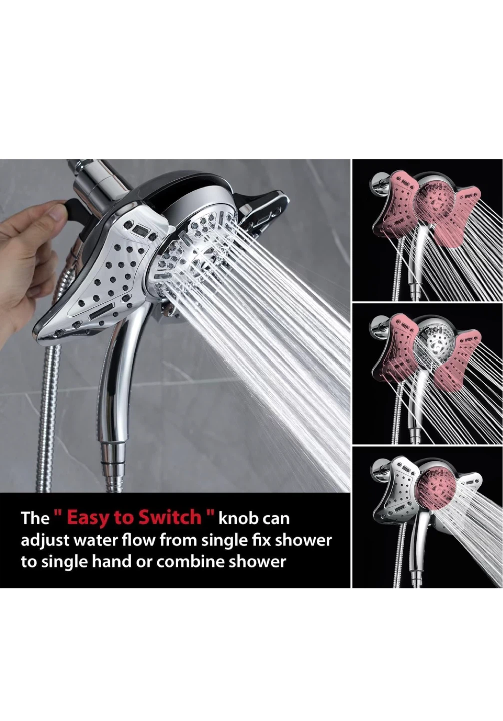 100%NEW HighPressureShowerHeadwHandheld GRICH 2-in-1 ShowerHead - photo 4