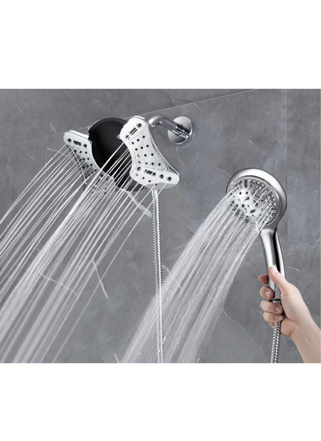 100%NEW HighPressureShowerHeadwHandheld GRICH 2-in-1 ShowerHead - photo 2