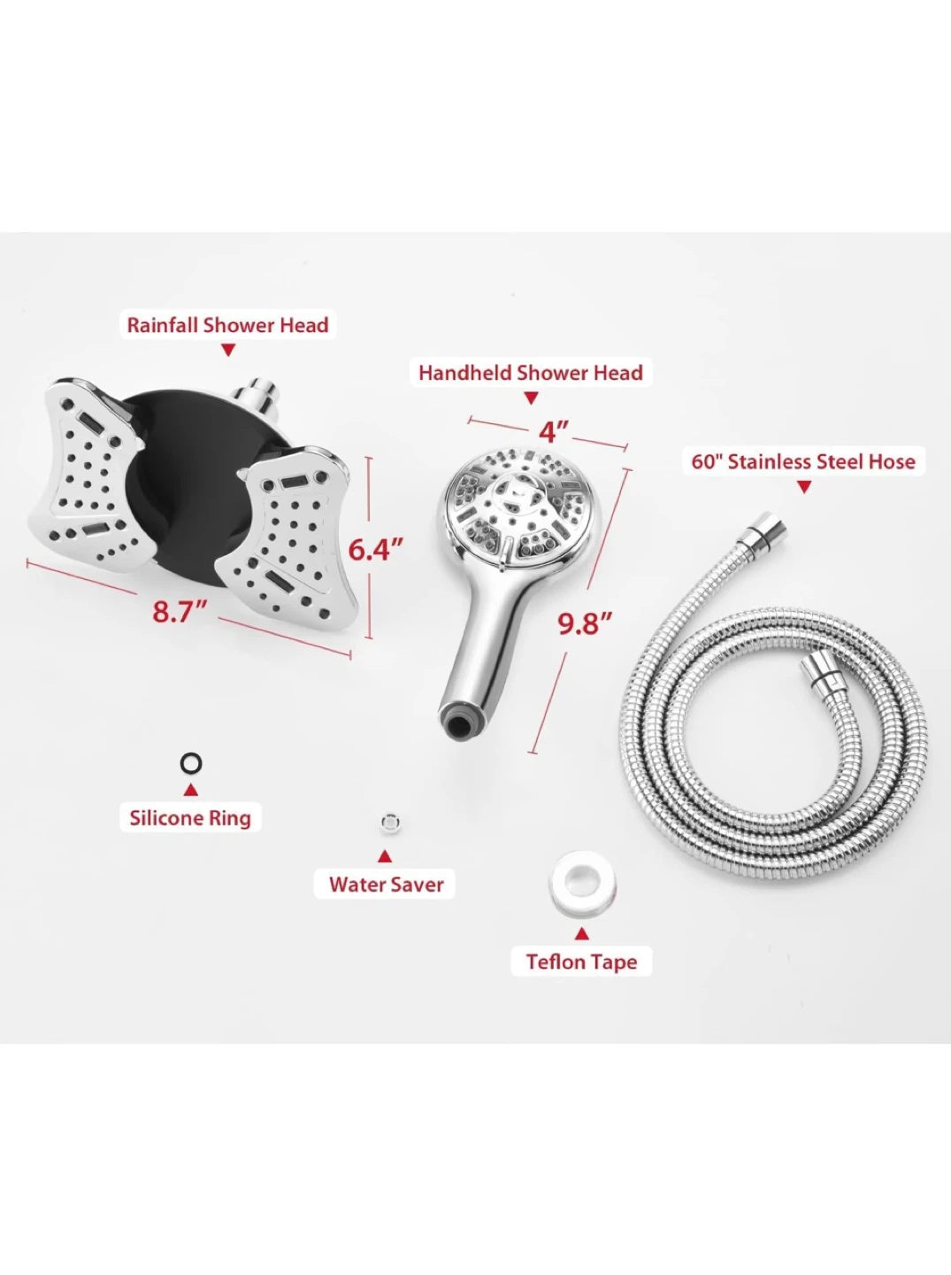 100%NEW HighPressureShowerHeadwHandheld GRICH 2-in-1 ShowerHead - photo 3