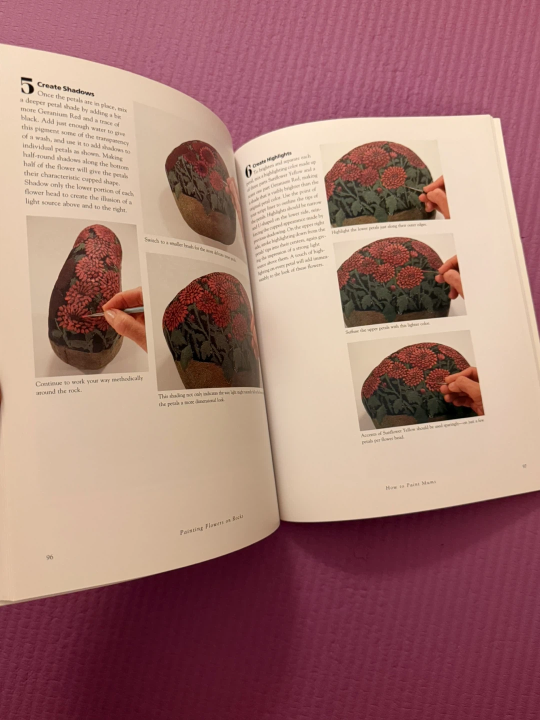 NEW⚽️Painting Flowers on Rocks by Lin Wellford - Craft Book - photo 4