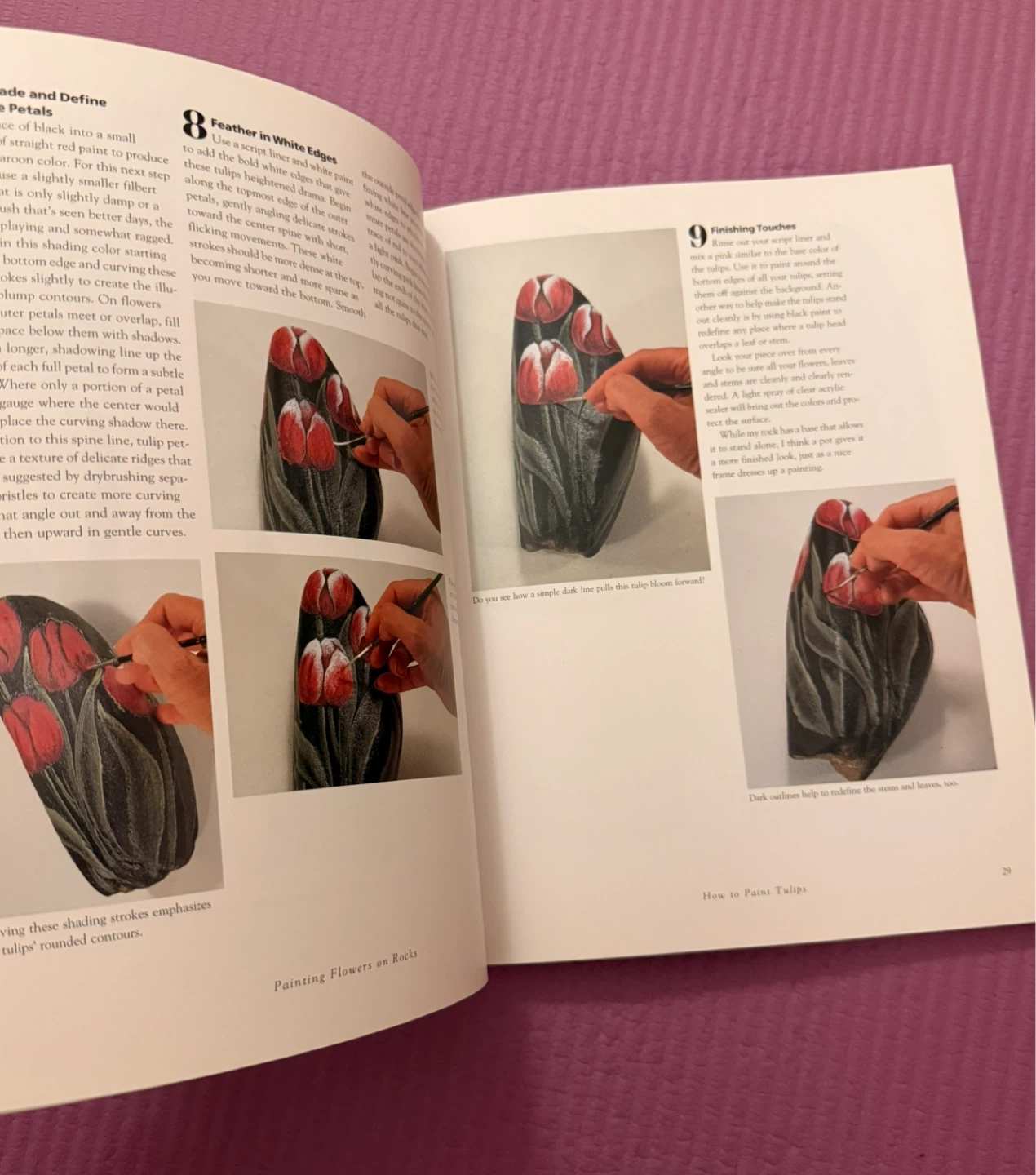 NEW⚽️Painting Flowers on Rocks by Lin Wellford - Craft Book - photo 2
